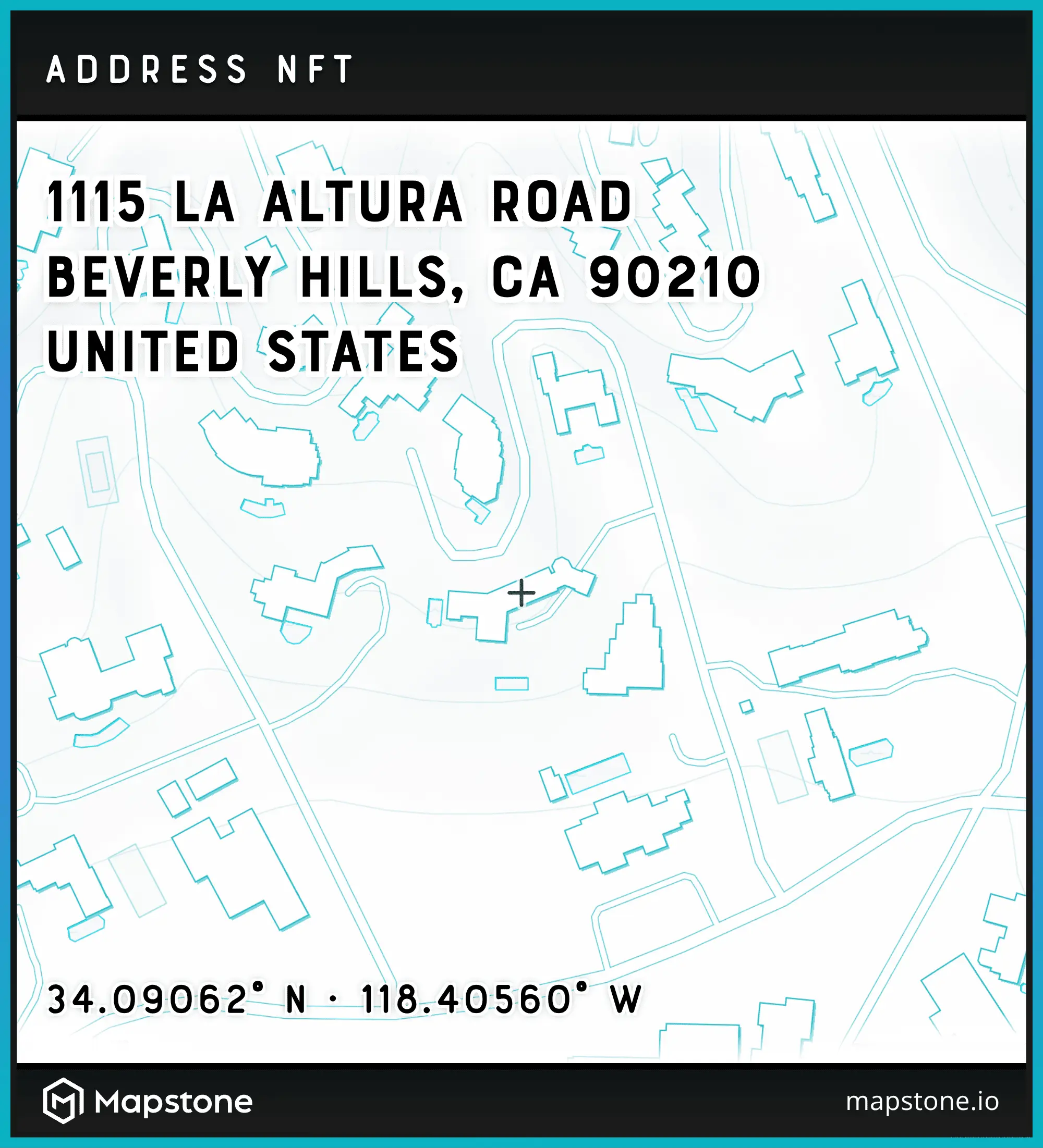 Address NFT for 1115 La Altura Road in Beverly Hills